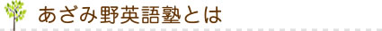 あざみの英語塾とは